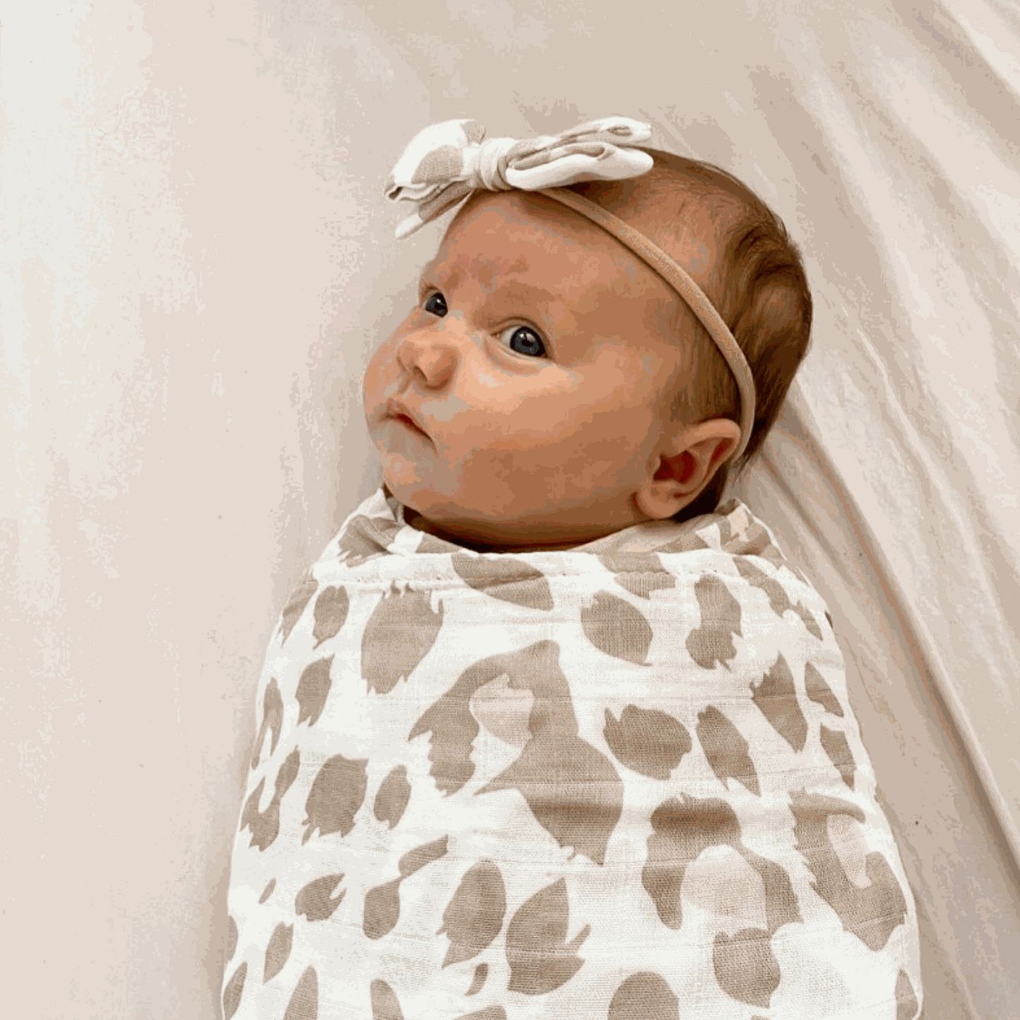 Leopard Print Baby Swaddle - Newborn Muslin Wrap