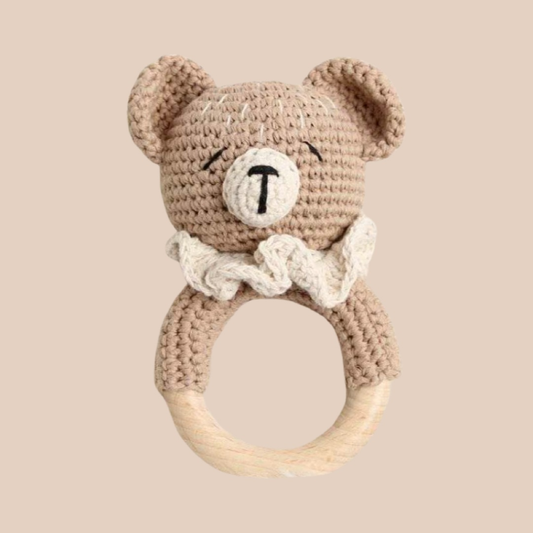 Baby bear crochet rattle. Cute rattle. Baby rattle. Baby gift