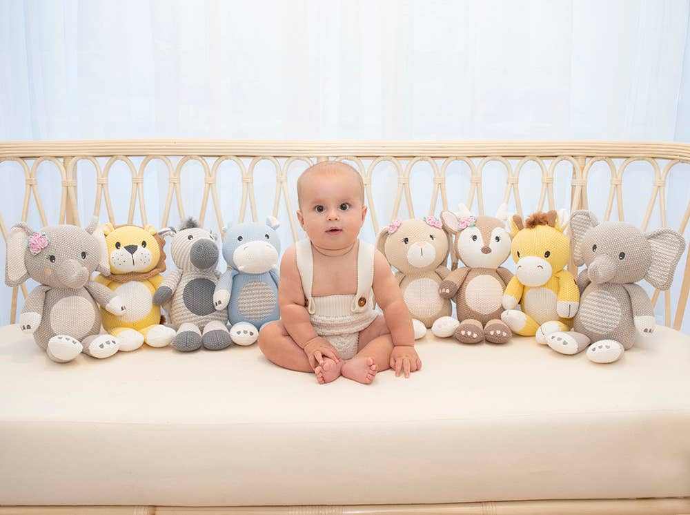 Newborn baby knit toy. Baby toy 