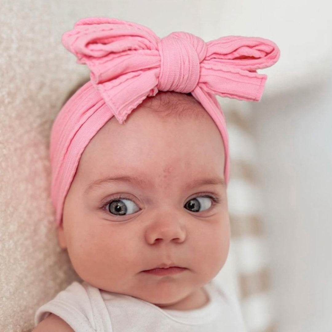 Big bow candy pink baby bow. Baby headband 