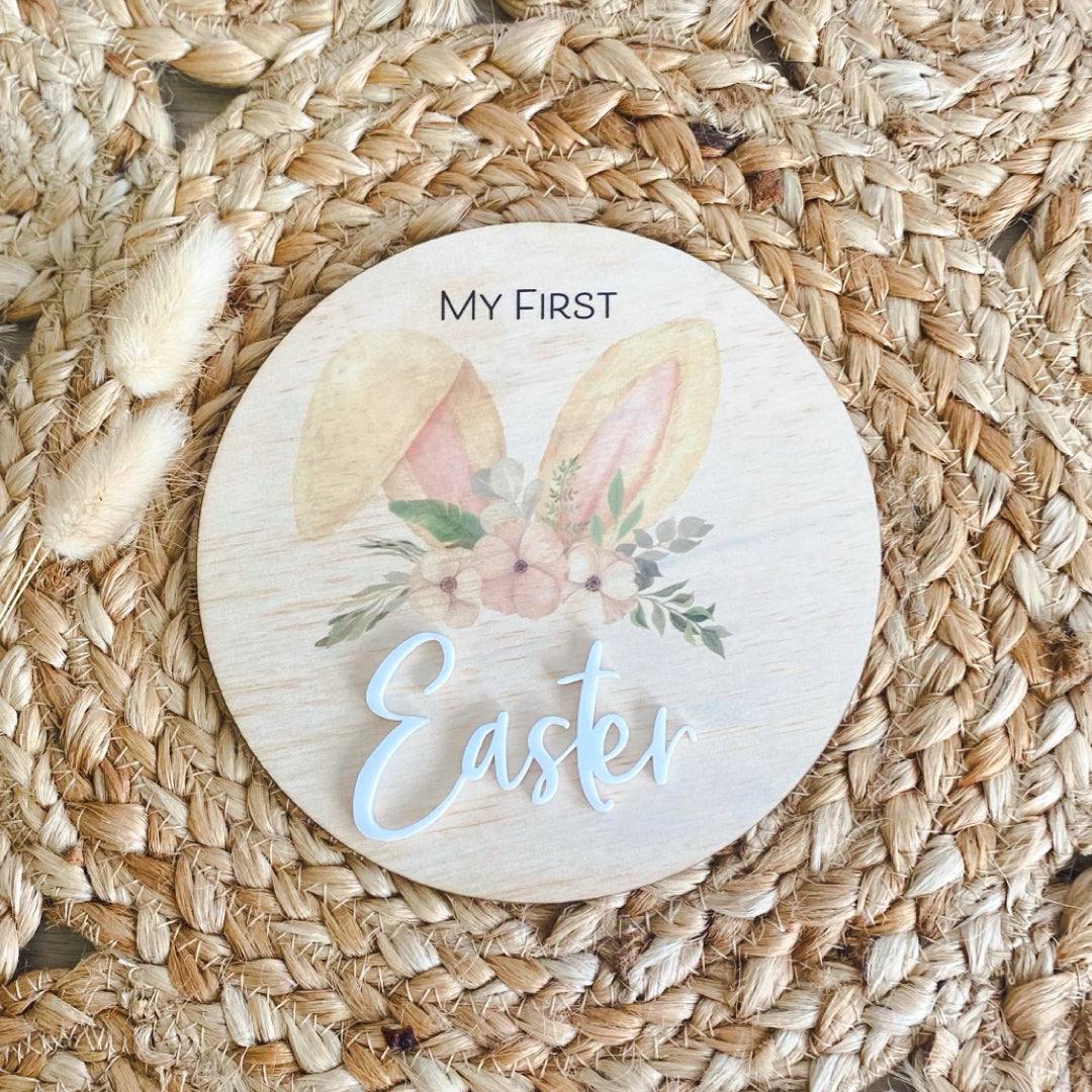 My First Easter Disc. wooden plaque. Wooden baby disc. Baby Easter. Baby Easter gift 