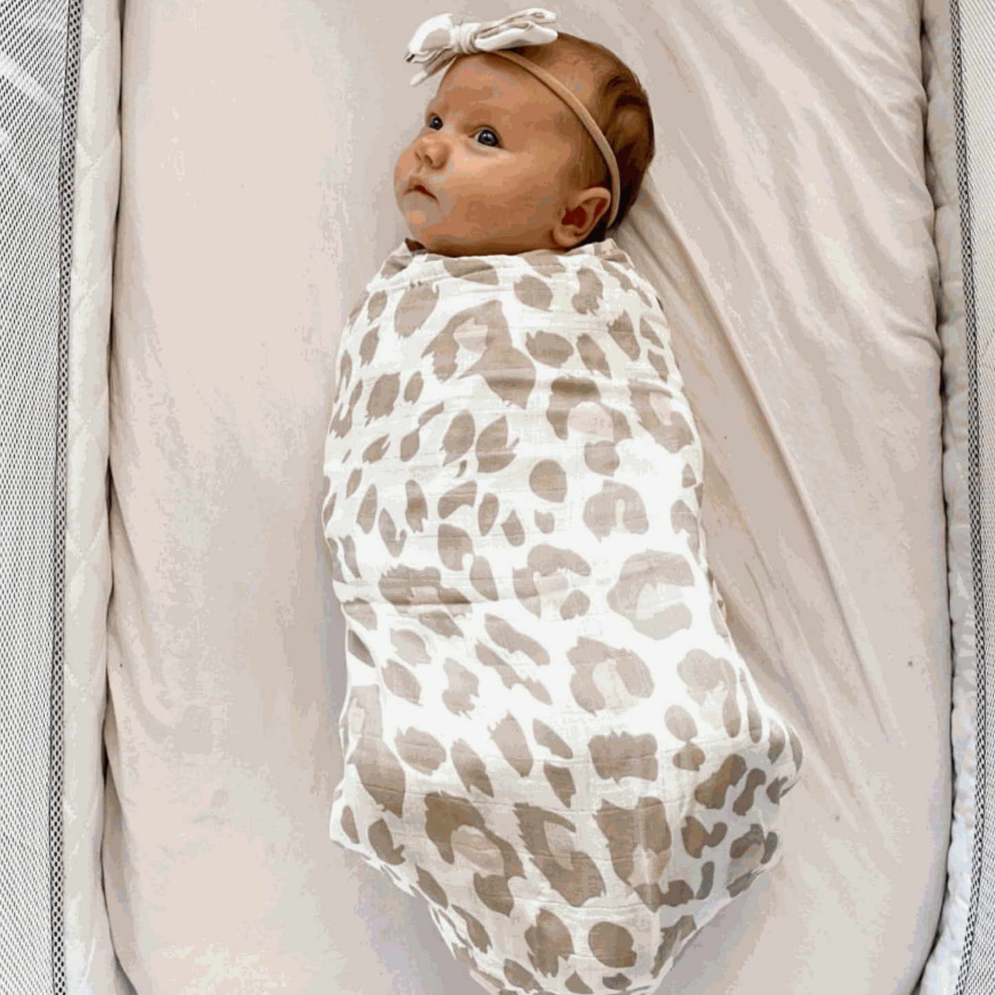 Leopard Print Baby Swaddle - Newborn Muslin Wrap