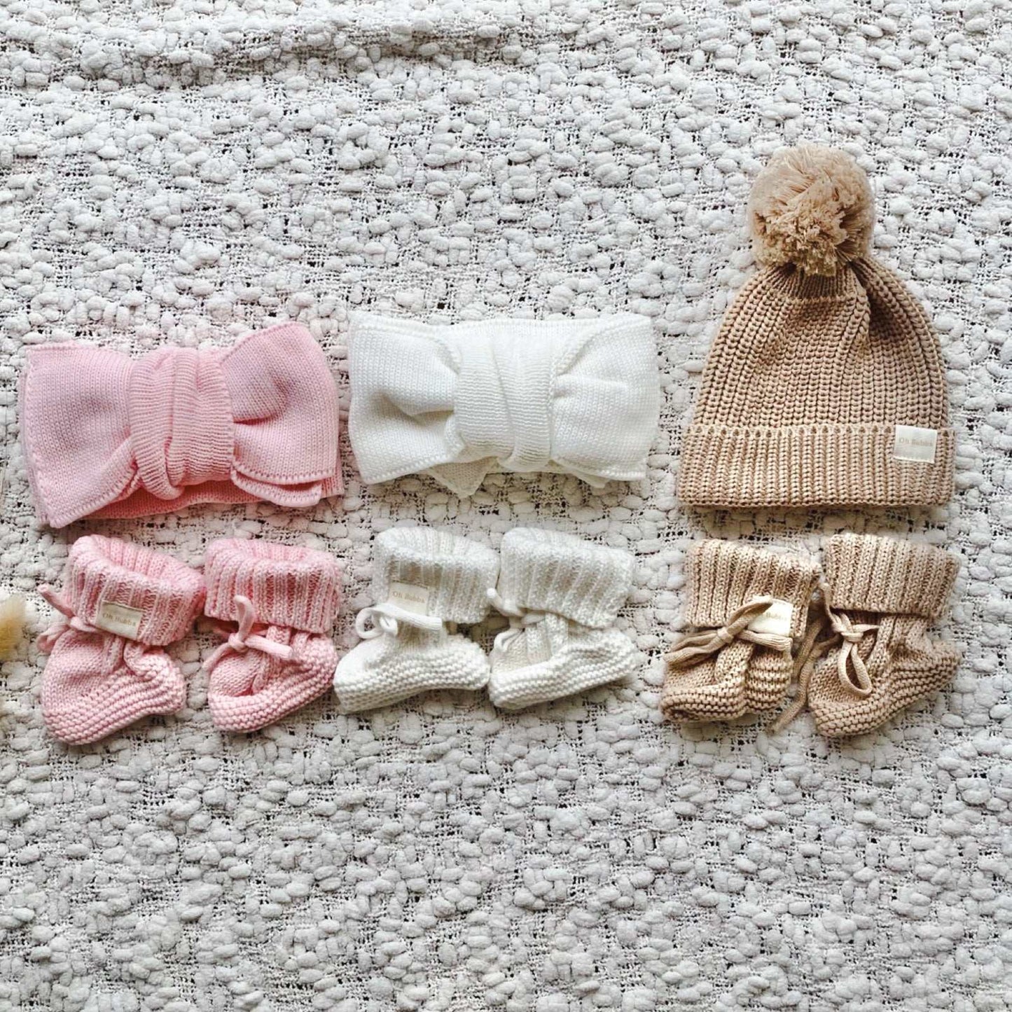 Pink Knit Booties & Headband Set