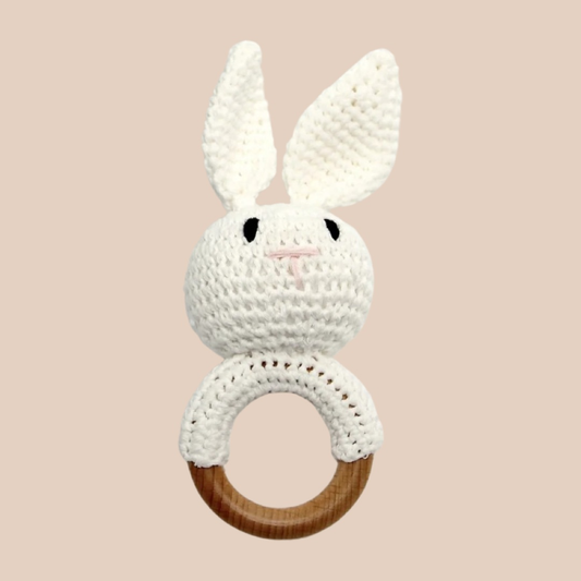 Bunny rattle. Crochet Baby Rattle. Easter Baby. Easter Gift. Easter Bunny Baby.