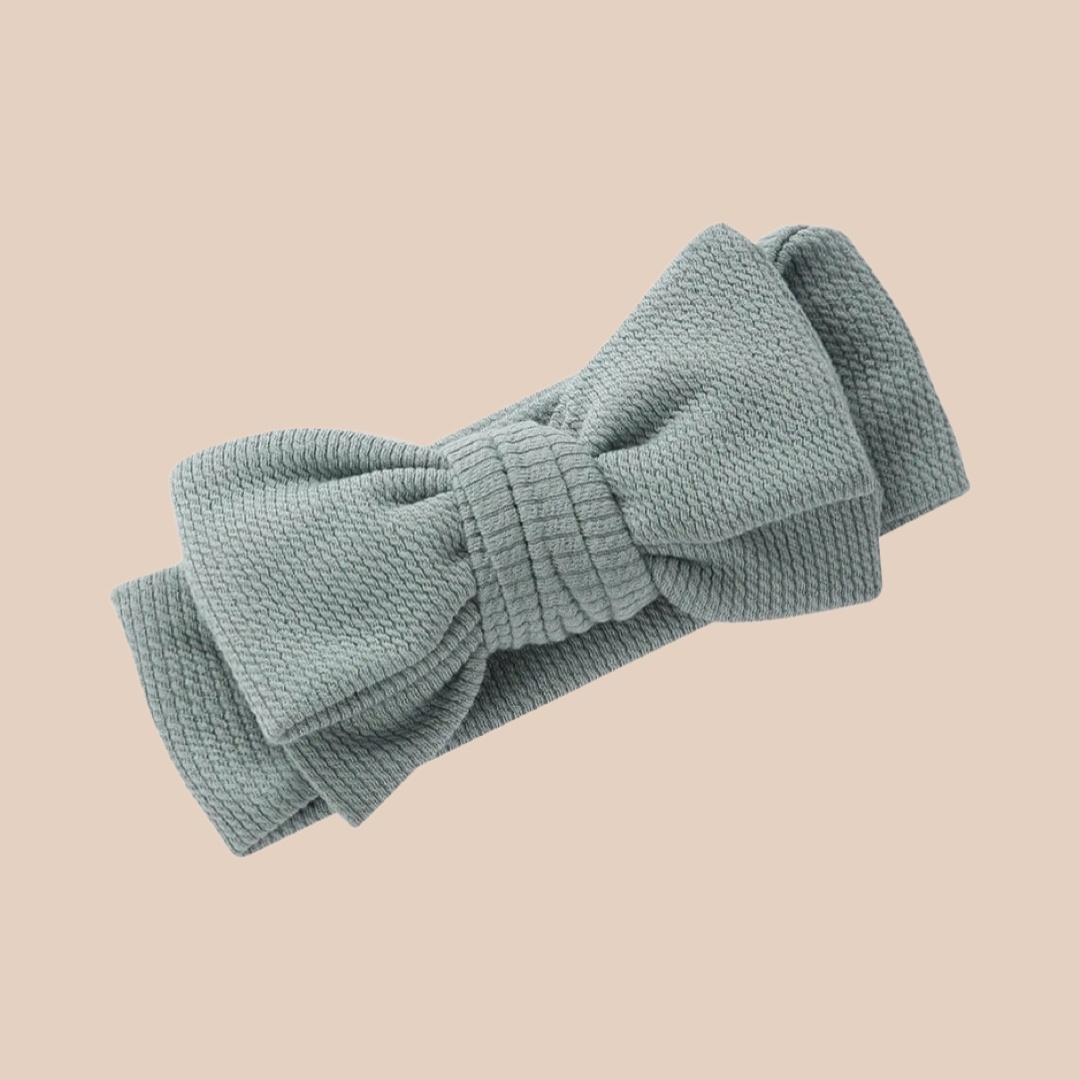 Chunky Rib Baby Bow Headband | Teal