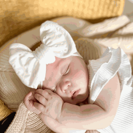 White Embroidered Lace Baby Bow Headband