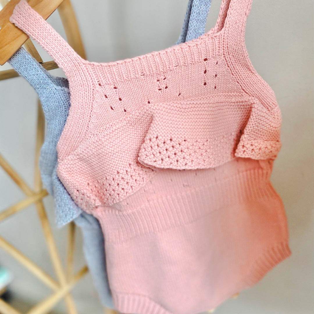 Pink Knit Baby Girl Romper