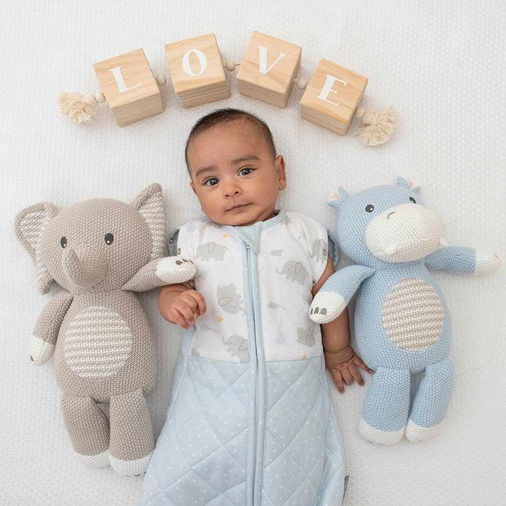 Newborn baby boy knitted toy 