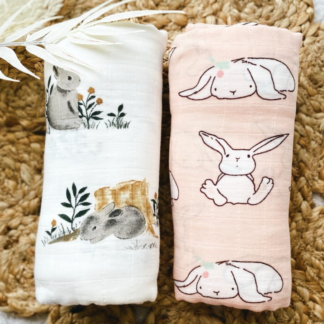 Bunny Swaddle | Newborn Muslin Wrap