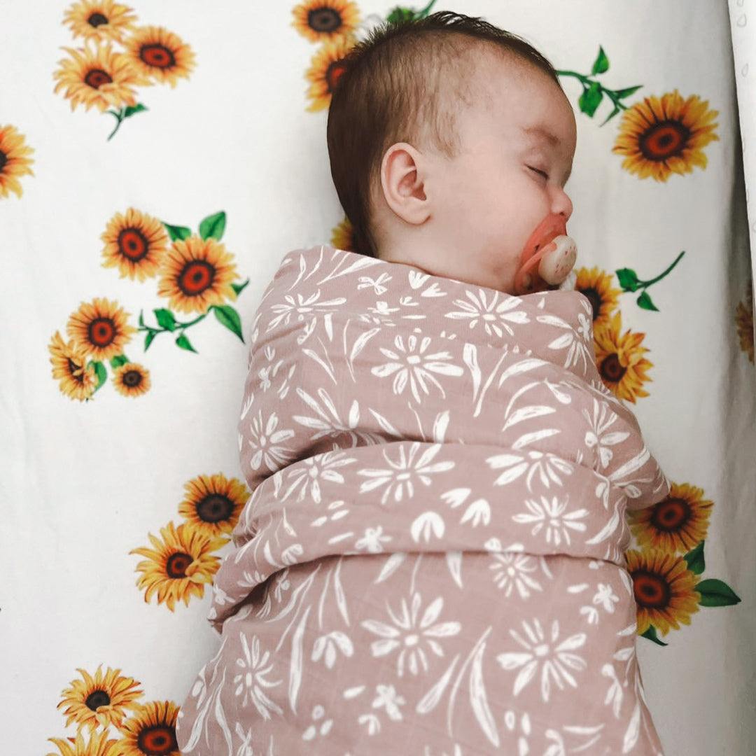 Floral Baby Swaddle - Newborn Muslin Wrap