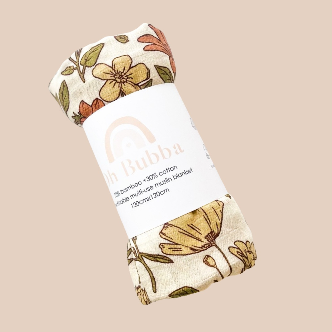 Floral Bird Baby Swaddle Wrap