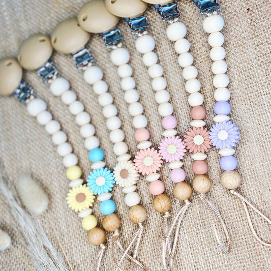 Daisy Dummy clips. Dummy chains. Pacifier clip