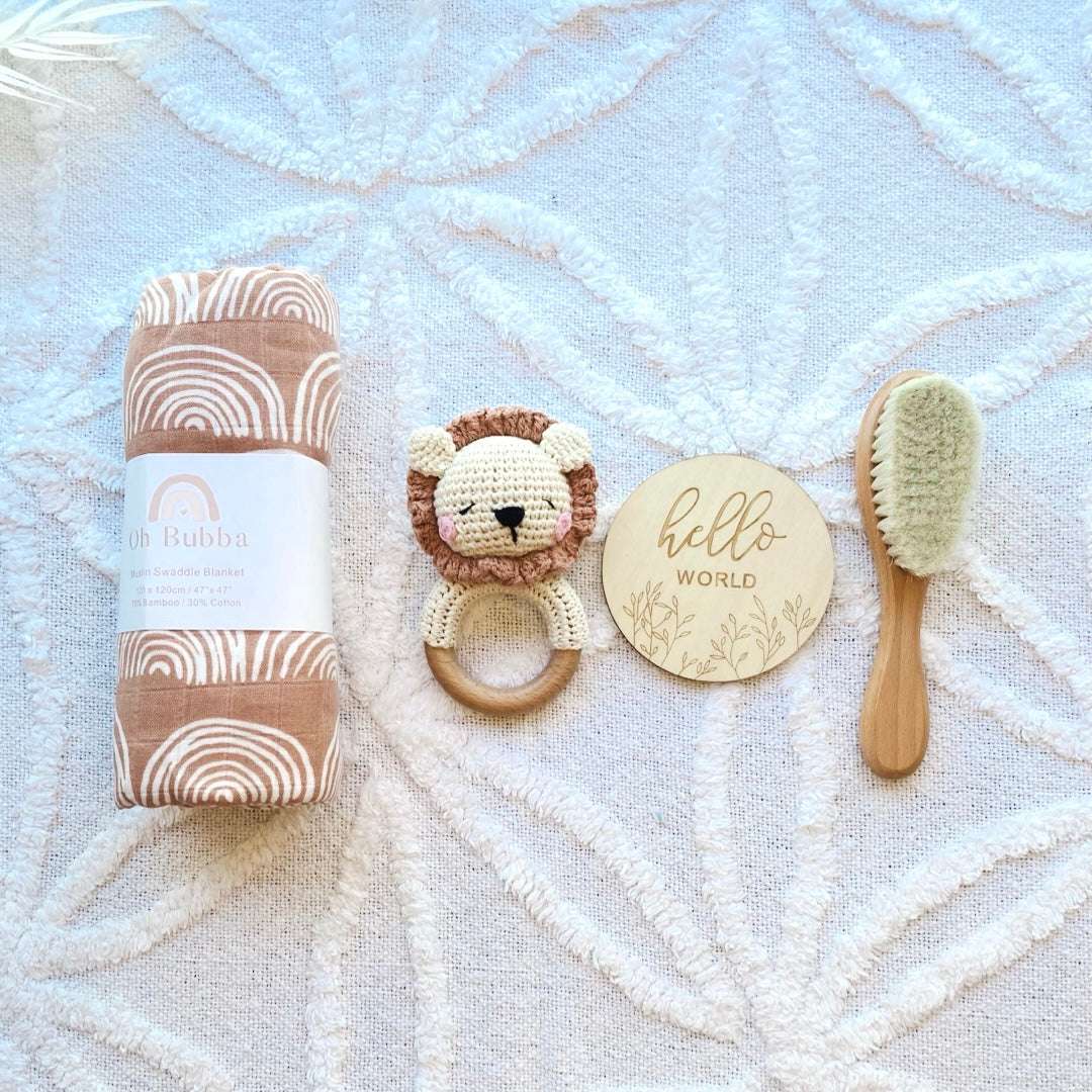 Crochet Lion Baby Gift Set | Baby Shower Gift