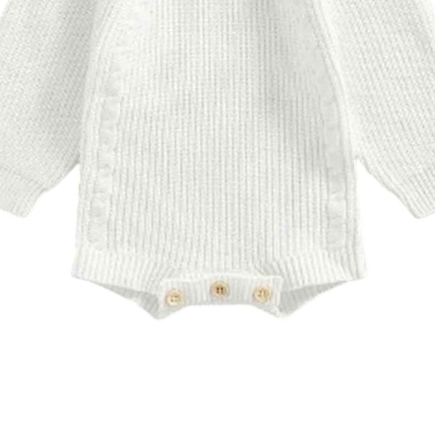 White Chunky Knit Baby Romper