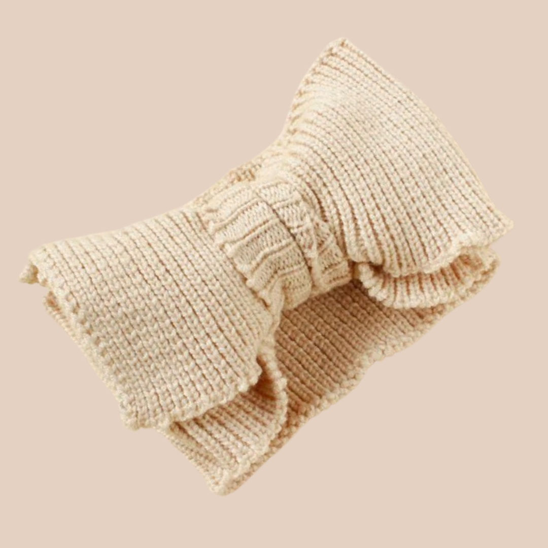 Oversized Knit Baby Bow Headband. Baby girl bow. Big bow headband