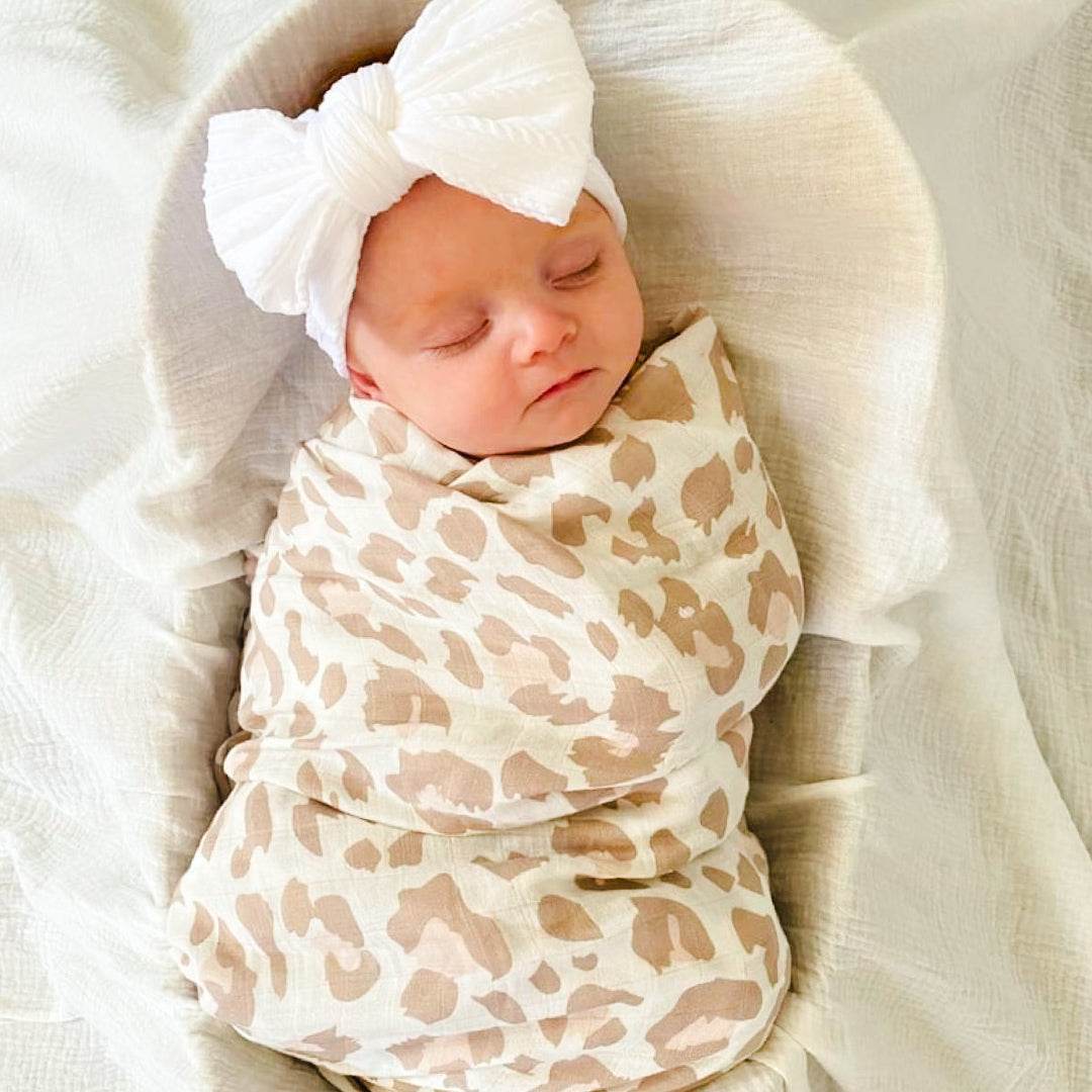 Leopard Print Baby Swaddle Newborn Muslin Wrap Oh Bubba