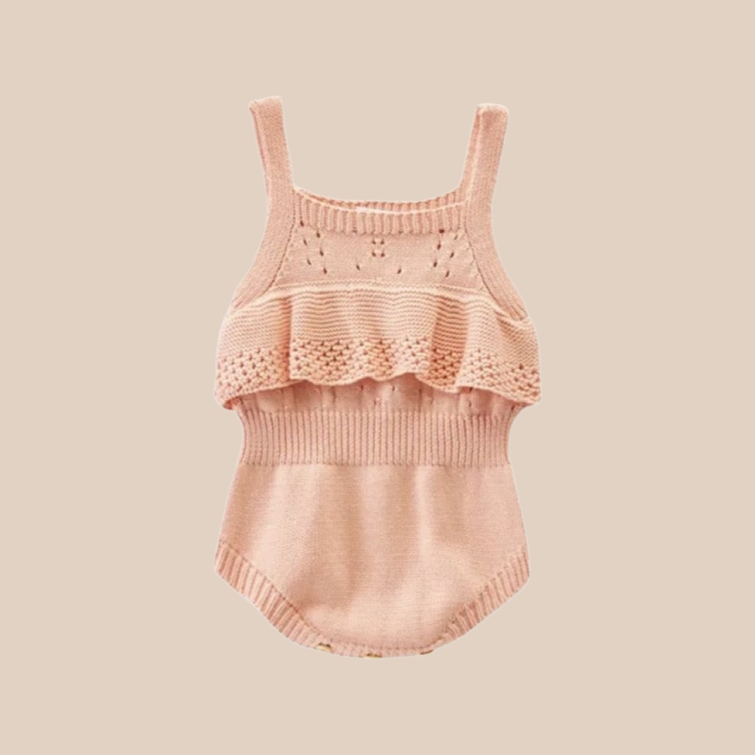 Pink Knit Baby Girl Romper