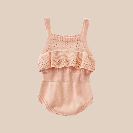 Pink Knit Baby Girl Romper