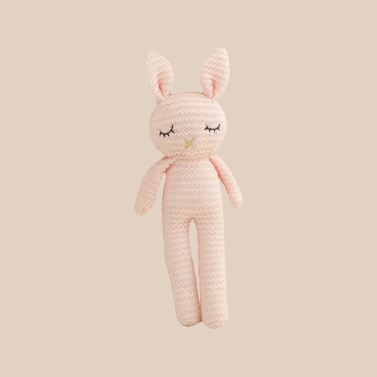 Pink baby crochet bunny. Baby shower gift. Newborn gift