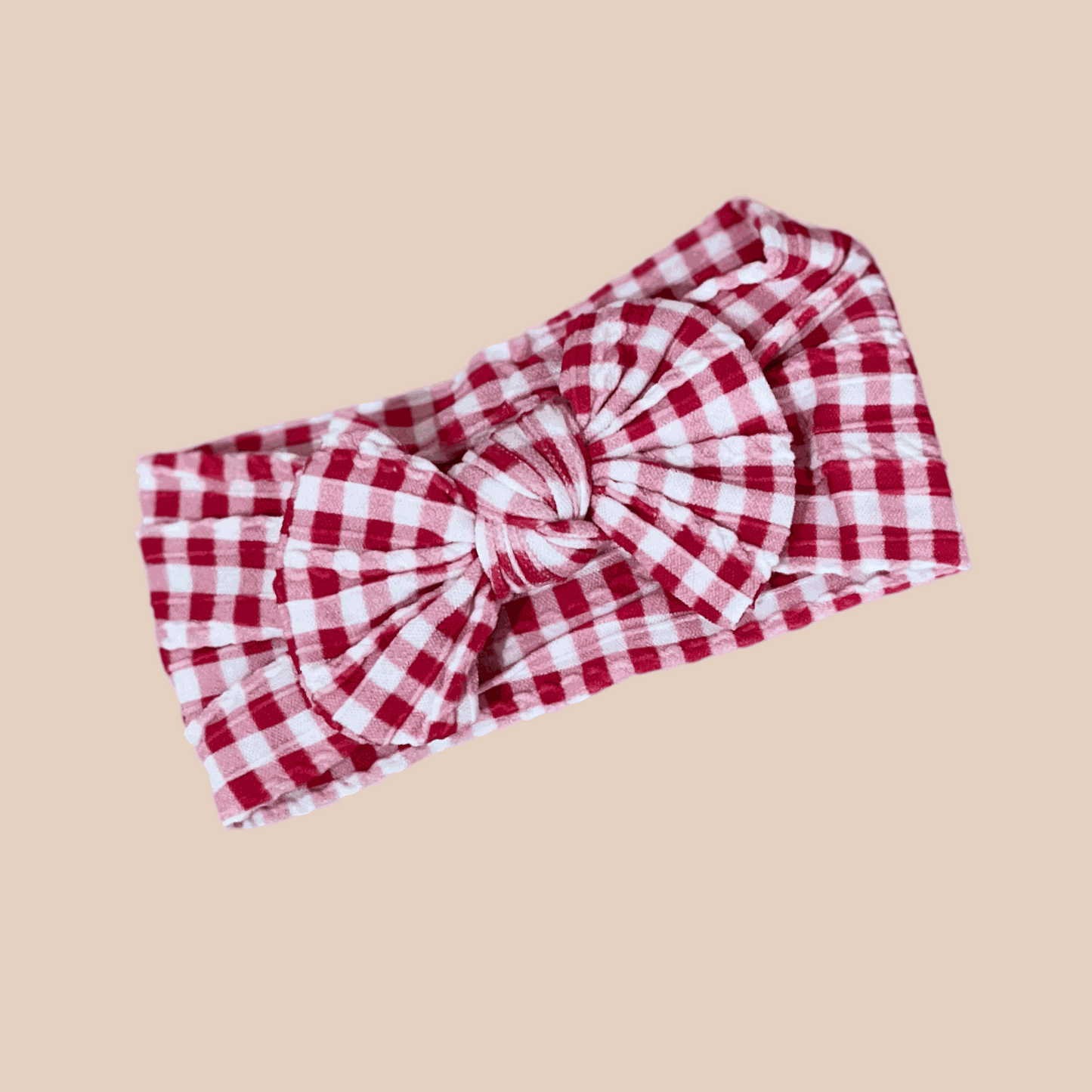 red gingham baby bow. Red Tartan baby bow. Christmas baby bow