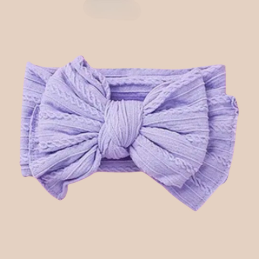 Lilac baby bow headband. Newborn headband. Big baby bow headband