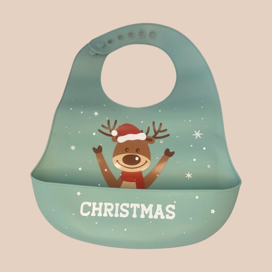 Silicone Christmas Baby Bib. Baby Bibs. Baby mealtime