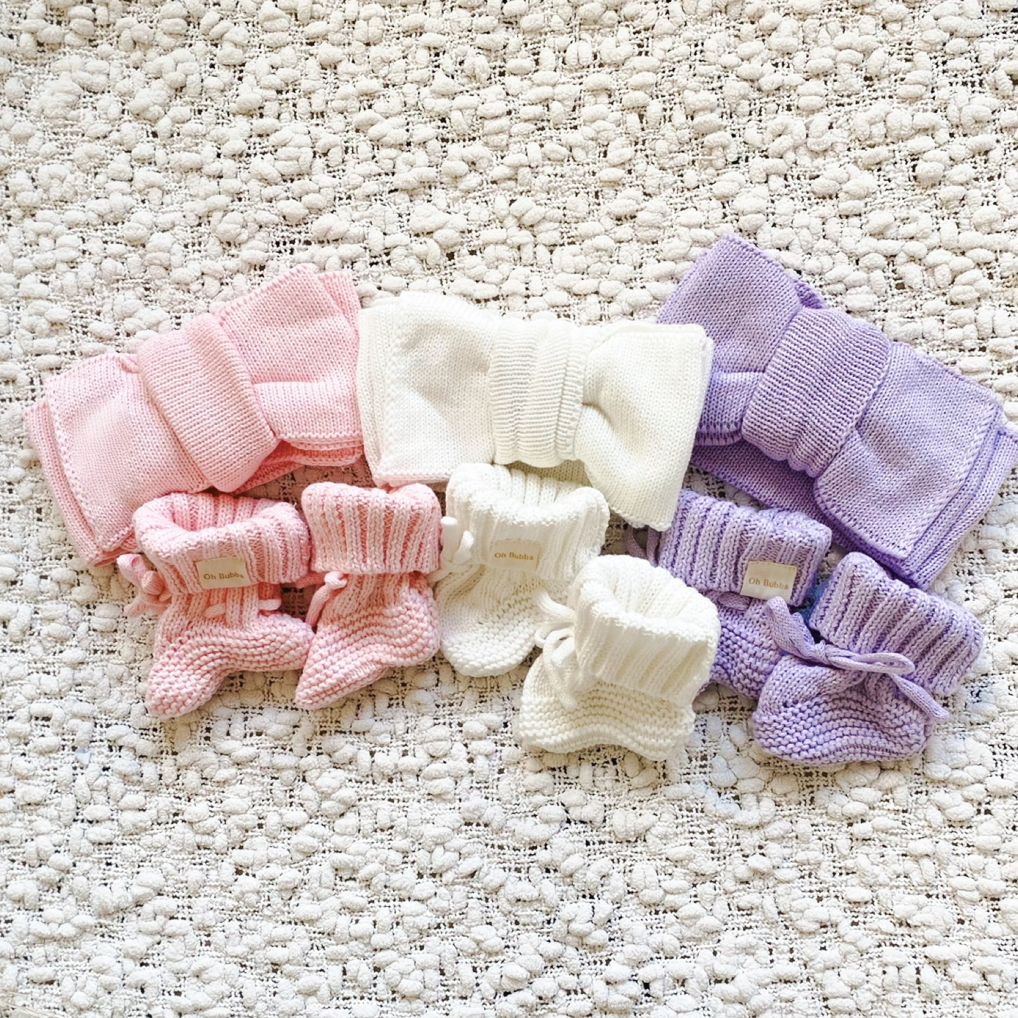 Pink Knit Booties & Headband Set