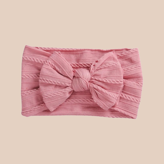 Pink baby bow headband. 