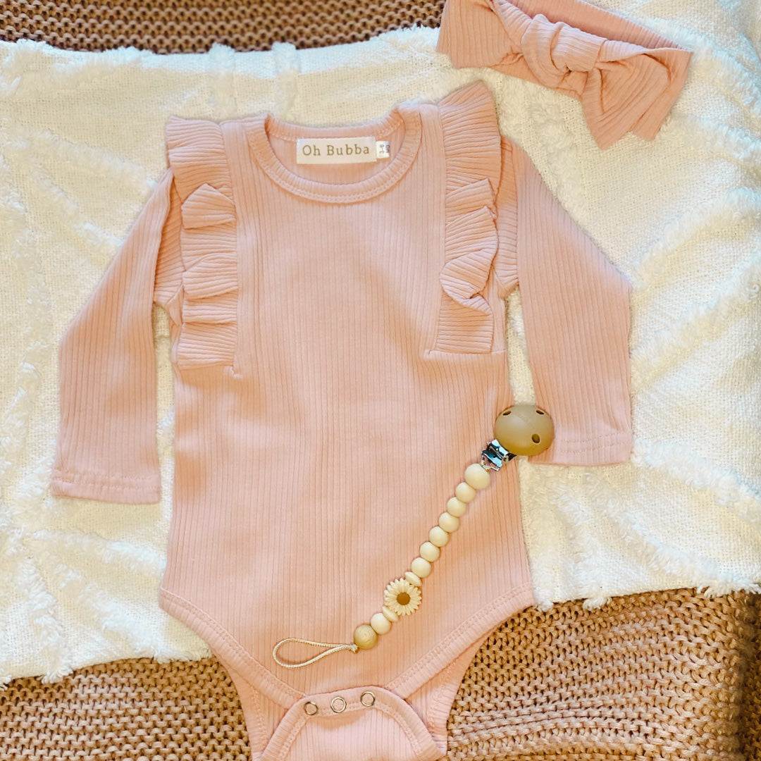 Flutter Bodysuit and Headband Set | Pink