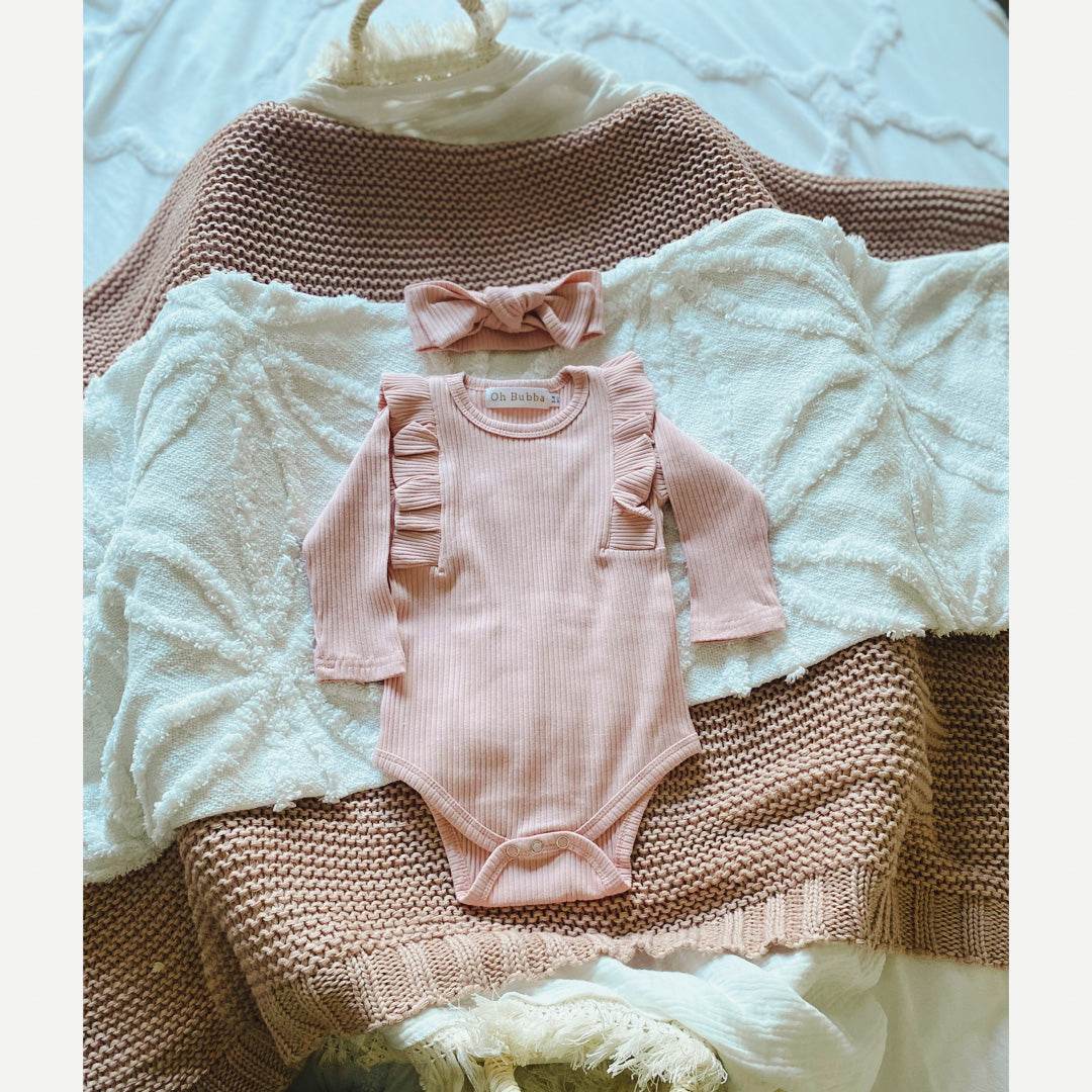 Flutter Bodysuit and Headband Set | Pink