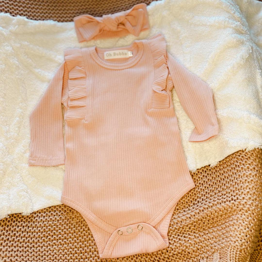 Flutter Bodysuit and Headband Set | Pink