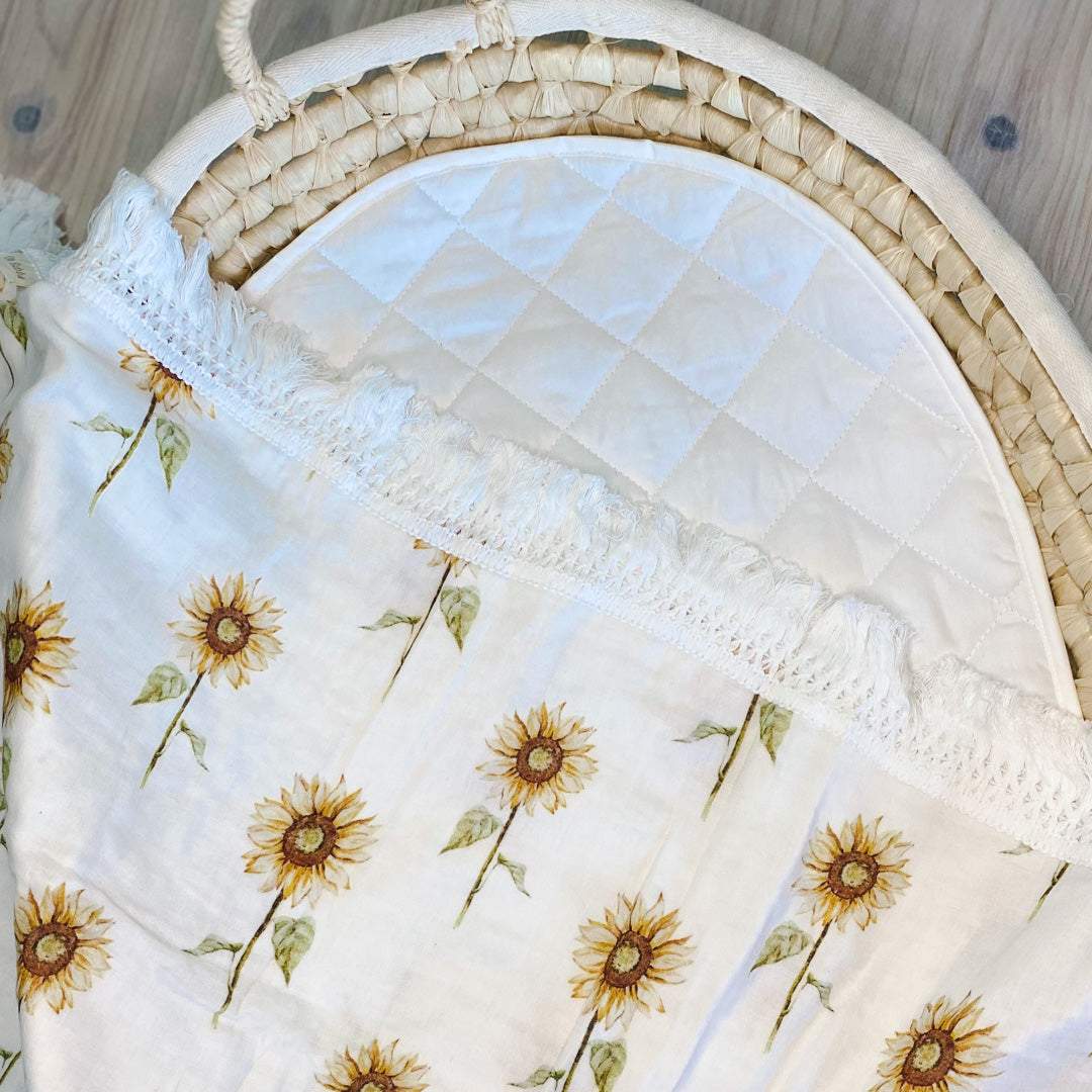 Organic Cotton Fringe Swaddle | Sunflower