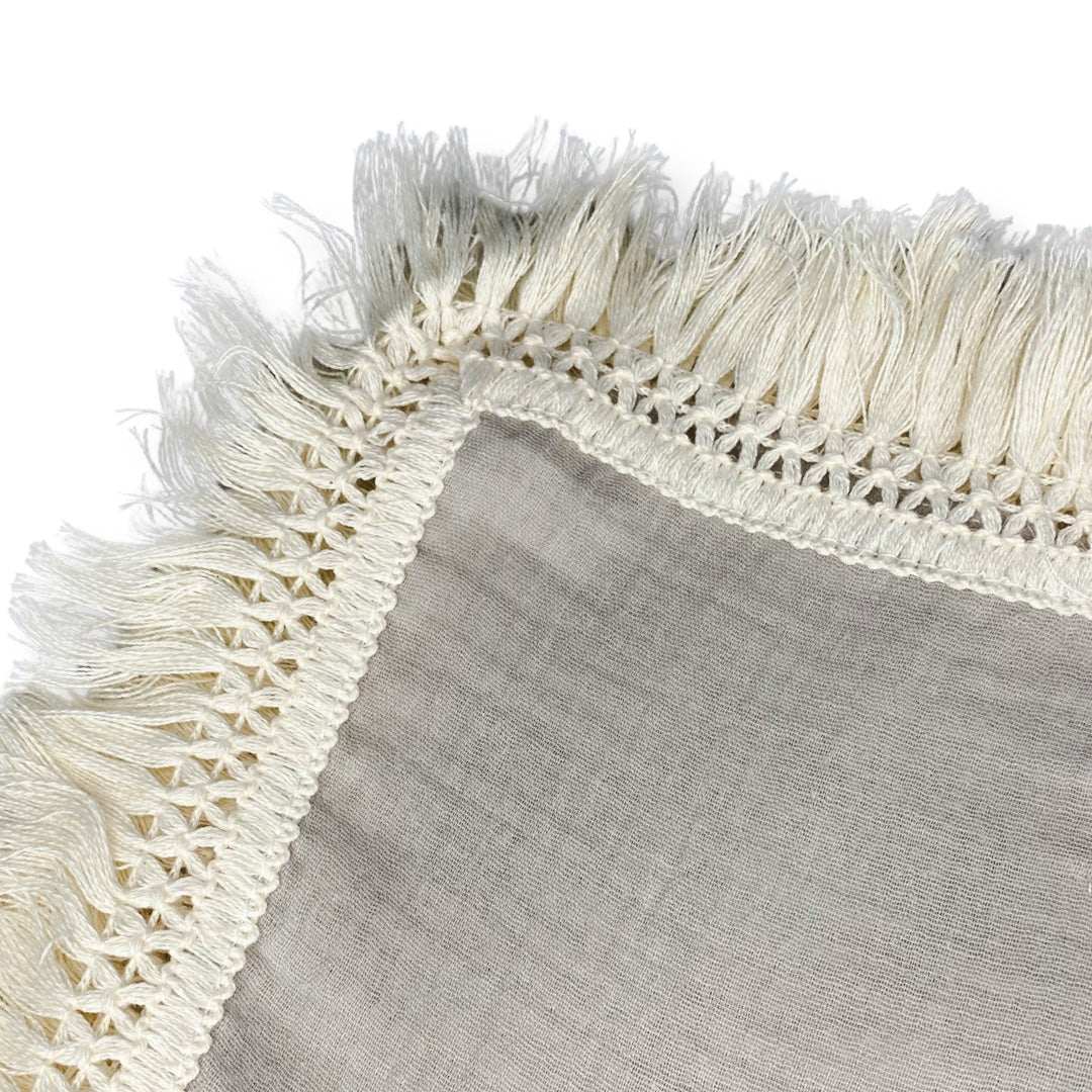 Organic Cotton Fringe Swaddle | Grey