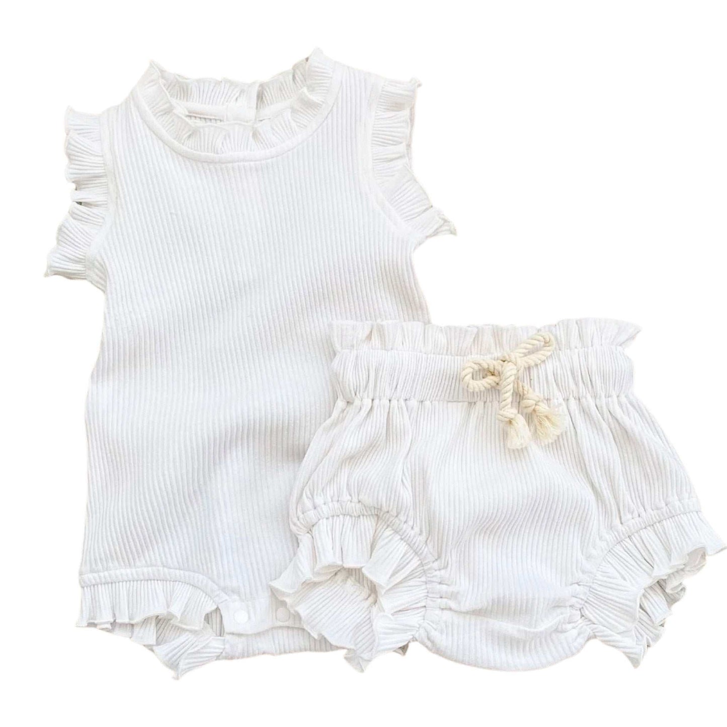 Baby Girl Clothing - Frill Romper and Shorts Set